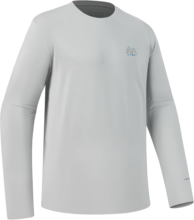Men’s UPF 50+ Long Sleeve Performance T-Shirts Permanent UV Protective Quick Dry for Everyday Hiking Fishing Beach