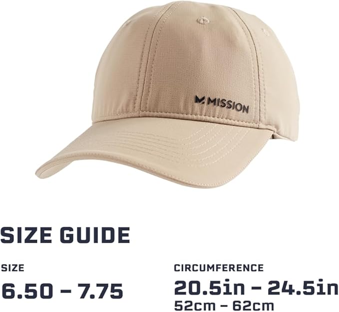 MISSION Cooling UPF Performance Hat - Unisex One Size Cap for Workouts, Golf & Running - Sweat & Water Activated Technology
