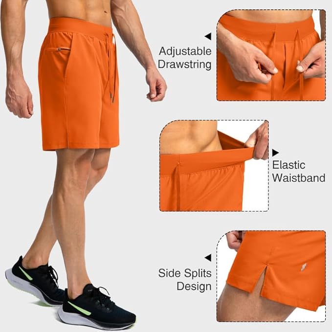 Men's Running Shorts with Zipper Pockets 9 Inch/ 7 Inch / 5 Inch Lightweight Quick Dry Gym Workout Athletic Shorts for Men