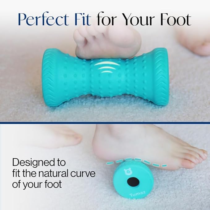 Tumaz Foot Roller for Plantar Fasciitis Relief，Foot Massage Roller for Alleviate Planters Facetious Pain,Arch Pain,Trigger Points & Deep Tissue, Portable - Reflexology Tool,Turquoise