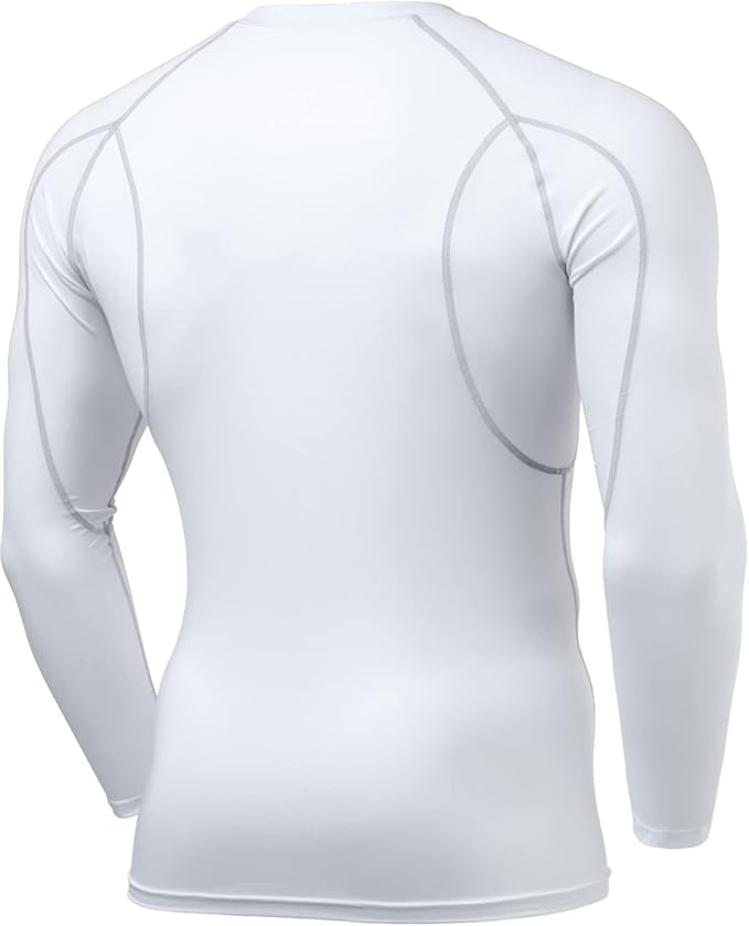 TSLA Men's UPF 50+ Compression Shirts, Cool Dry Long Sleeve Athletic Tops, Sports Baselayer Workout Shirt