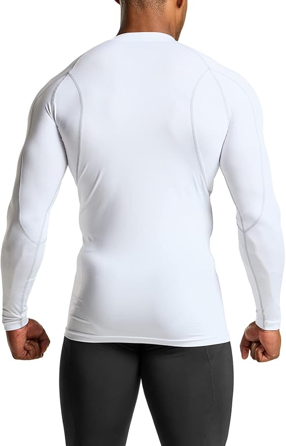TSLA Men's UPF 50+ Compression Shirts, Cool Dry Long Sleeve Athletic Tops, Sports Baselayer Workout Shirt