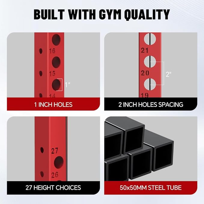 FAGUS Power Cage, Multi-Function Power Rack with LAT Pulldown, Seated Row, Cable Pulley System, J-Hooks, Dip Handles, Landmine, Squat Rack with Optional Cable Corssover, Smithe Attachment for Home Gym