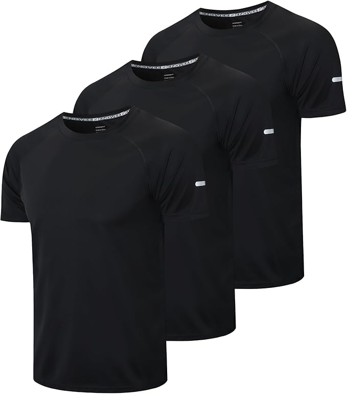 frueo Men's 1/3 Pack Workout Shirts Quick Dry Moisture Wicking Short Sleeve Mesh Athletic T-Shirts