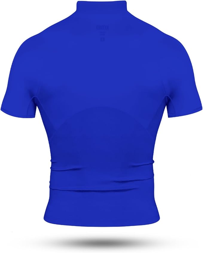 Nxtrnd Men's Turtleneck Compression T-Shirt, Short Sleeve Mock Neck