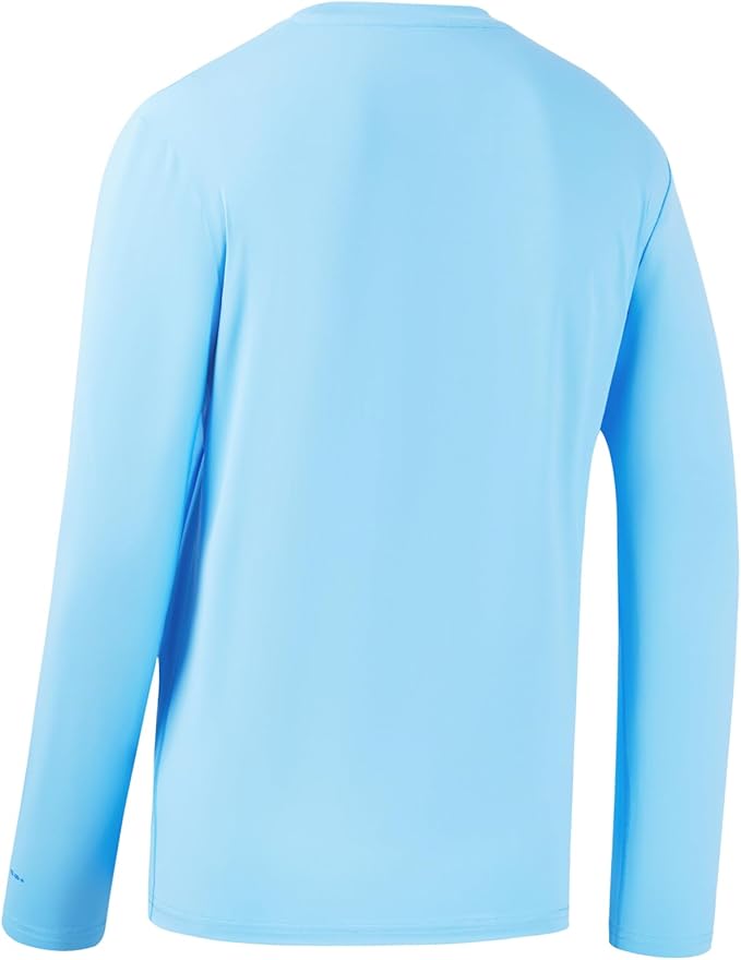 Men’s UPF 50+ Long Sleeve Performance T-Shirts Permanent UV Protective Quick Dry for Everyday Hiking Fishing Beach