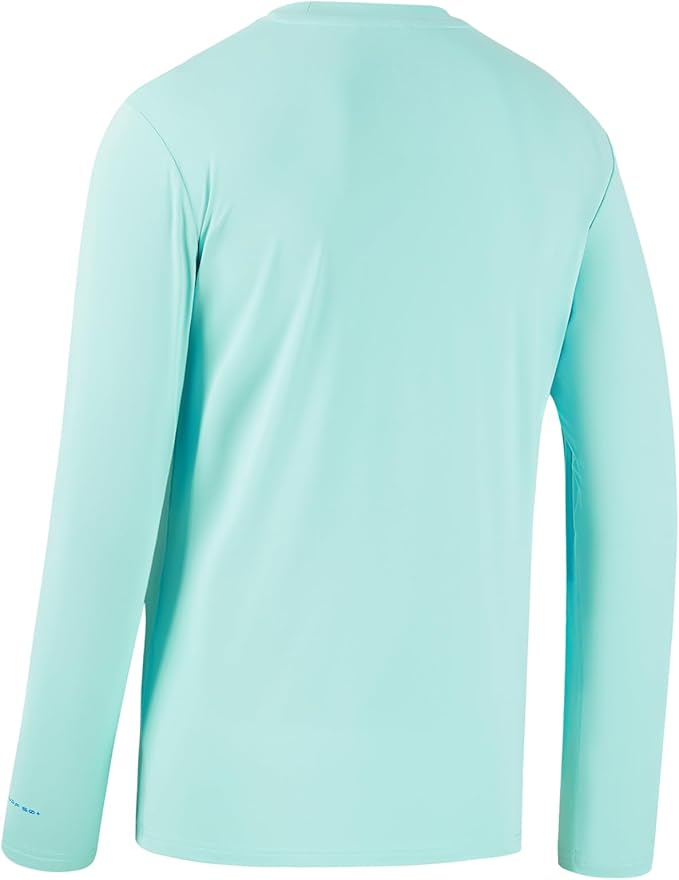 Men’s UPF 50+ Long Sleeve Performance T-Shirts Permanent UV Protective Quick Dry for Everyday Hiking Fishing Beach