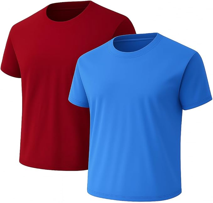 6-Pack Bulk Men’s T-Shirts – Soft Pre-Shrunk Premium Cotton, Short Sleeves, Reinforced Collar, Crew Neck, Casual Fit