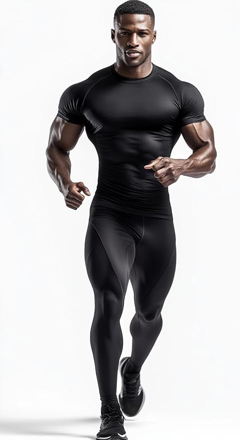 Audoc Compression Shirt Men 3 Pack Quick-Dry Athletic Baselayer 4-Way Stretch Moisture-Wicking Short Sleeve Workout Shirts