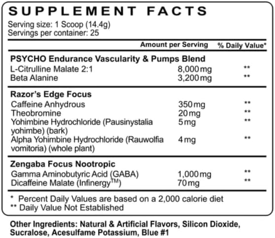 Psycho Pharma Edge of Insanity Pre Workout – Strongest High Stim Powder for Intense Pumps, Strength, Energy & Focus – 3 Sample Flavors + Free Shaker Cup (Jungle Juice, Blue Lemonade, Strawberry)