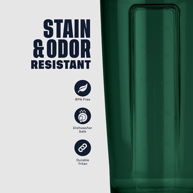 BlenderBottle Shaker Bottle Pro Series Perfect for Protein Shakes and Pre Workout, 28-Ounce, Full-Color Green