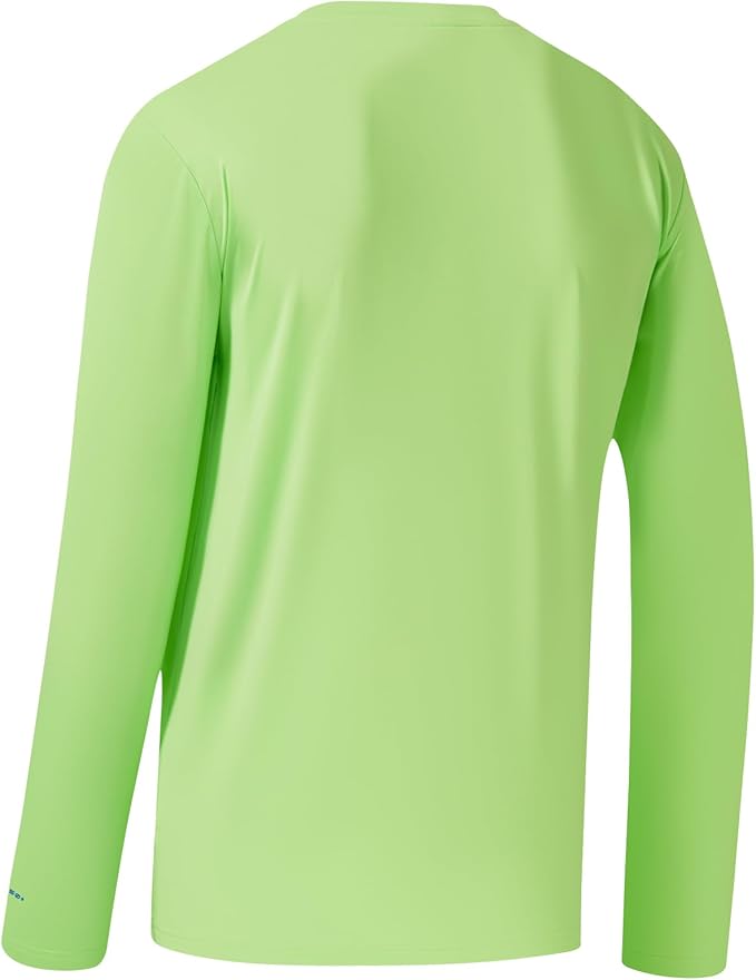 Men’s UPF 50+ Long Sleeve Performance T-Shirts Permanent UV Protective Quick Dry for Everyday Hiking Fishing Beach