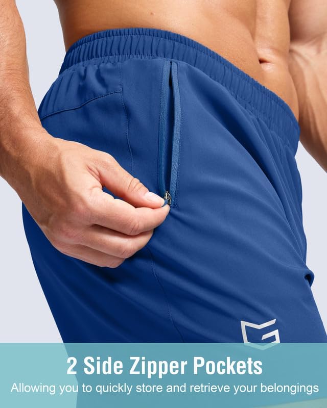 G Gradual Men's Athletic Running Shorts with Zipper Pockets Quick Dry 7"/ 5"/ 9" Workout Gym Shorts for Basketball Hiking