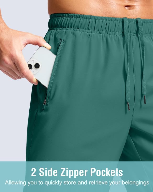 G Gradual Men's Athletic Running Shorts with Zipper Pockets Quick Dry 7"/ 5"/ 9" Workout Gym Shorts for Basketball Hiking