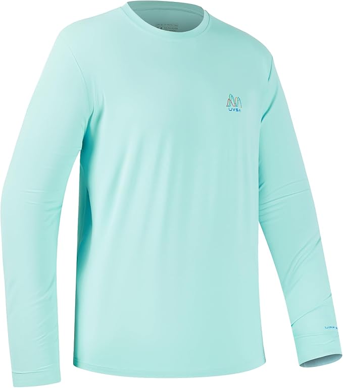 Men’s UPF 50+ Long Sleeve Performance T-Shirts Permanent UV Protective Quick Dry for Everyday Hiking Fishing Beach