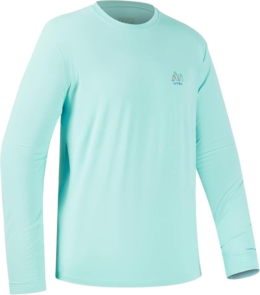 Men’s UPF 50+ Long Sleeve Performance T-Shirts Permanent UV Protective Quick Dry for Everyday Hiking Fishing Beach