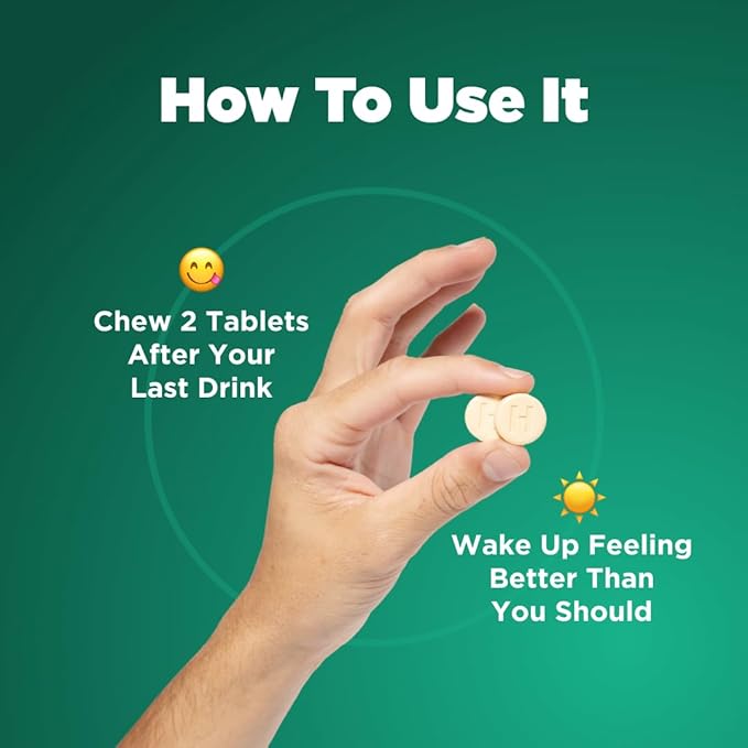 H-PROOF The Anytime You Drink Vitamin, Liver Health & Immunity Support with Electrolytes, Milk Thistle, and Vitamins B & C - 40 Chewable Tablets (20 Servings), Vegan, Tangerine