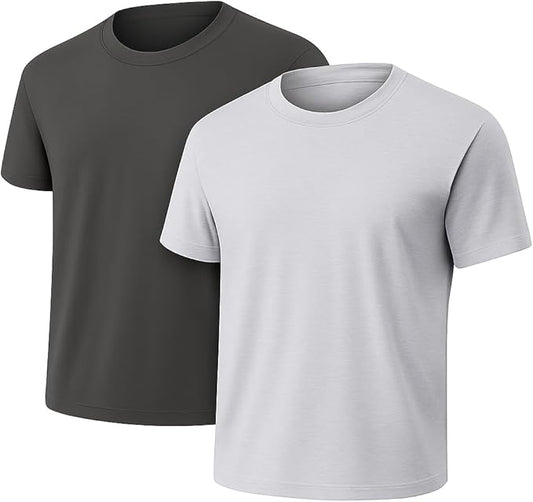6-Pack Bulk Men’s T-Shirts – Soft Pre-Shrunk Premium Cotton, Short Sleeves, Reinforced Collar, Crew Neck, Casual Fit