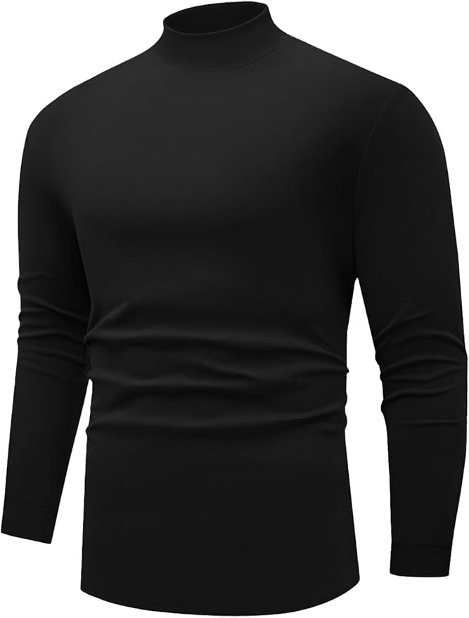 Sailwind Men's Mock Turtleneck Long Sleeve Shirt Cotton Basic Thermal Undershirt Lightweight Pullover