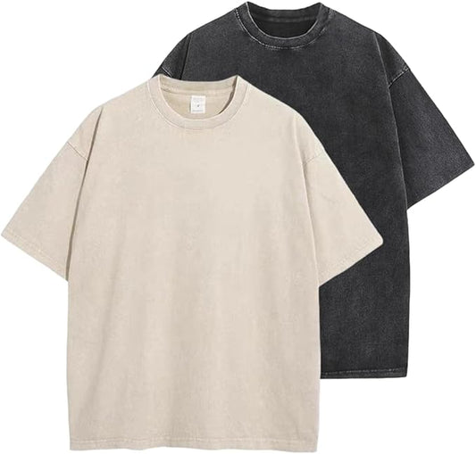 Workout T Shirts for Men Oversized Gym Loose Fit Tshirt Heavy Cotton Washed Vintage Faded Sleeping Tee Unisex Tops