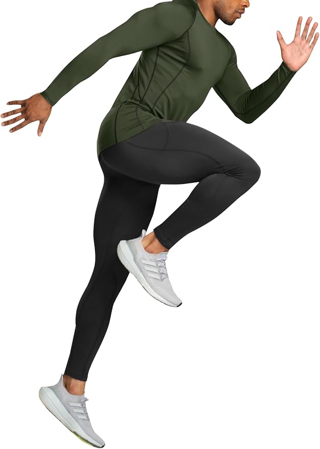 TSLA Men's Thermal Long Sleeve Compression Shirts, Athletic Base Layer Top, Winter Gear Running T-Shirt