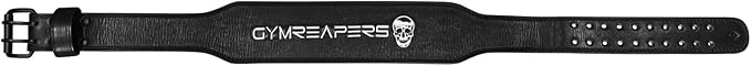 Gymreapers Leather Weightlifting Belt for Bodybuilding, Squatting, Lower Back Support & Back Pain - Real Leather, Adjustable Buckle Sizing - Men Women