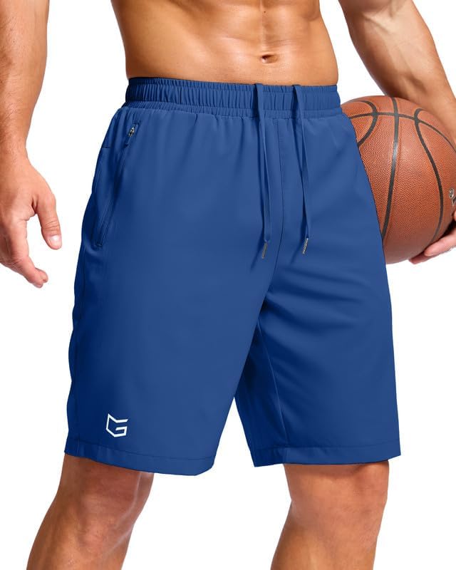 G Gradual Men's Athletic Running Shorts with Zipper Pockets Quick Dry 7"/ 5"/ 9" Workout Gym Shorts for Basketball Hiking