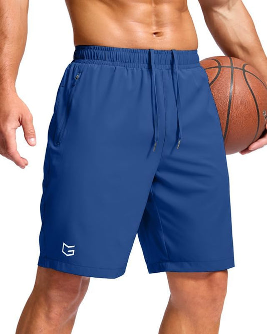 G Gradual Men's Athletic Running Shorts with Zipper Pockets Quick Dry 7"/ 5"/ 9" Workout Gym Shorts for Basketball Hiking