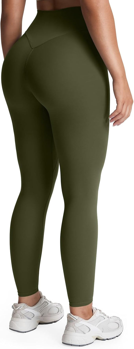 Aoxjox High Waisted Workout Leggings for Women Tummy Control Buttery Soft Yoga Metamorph Deep V Pants 26"