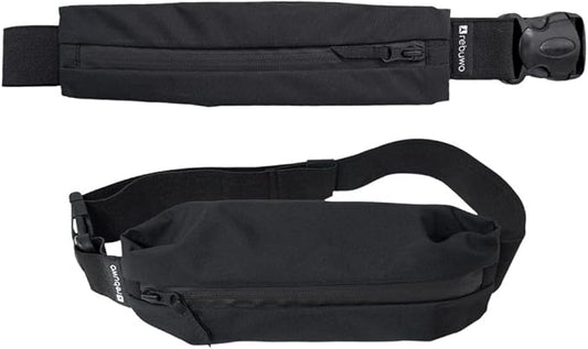 Rebuwo Running Belt – Adjustable Waist Pack Bag for Men & Women | Lightweight Fanny Pouch for Jogging, Hiking, Travel, Gym & Outdoor Fitness – Black