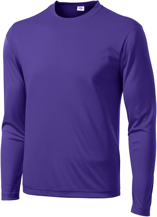 Men's Long Sleeve Moisture Wicking Athletic Shirts, Dry Fit Long Sleeve UV Protection Shirts Men for Workout, Running, Hiking