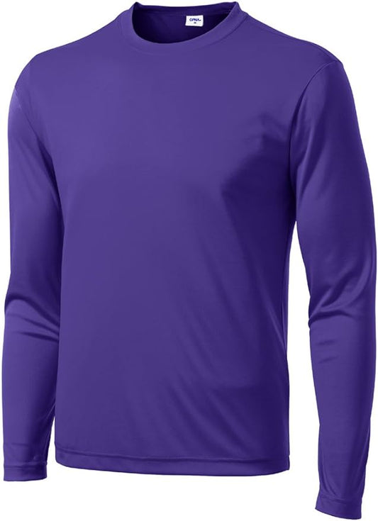 Men's Long Sleeve Moisture Wicking Athletic Shirts, Dry Fit Long Sleeve UV Protection Shirts Men for Workout, Running, Hiking