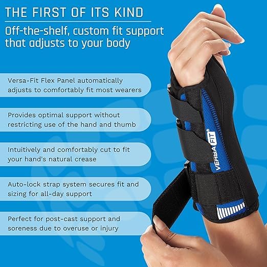 Ovation Medical Versa-Fit Wrist Brace - Premium Custom Fit Wrist Support Brace - Comfortable, Structured Tendonitis and Carpal Tunnel Wrist Brace or Wrist Splint for Post Cast Support (Left, X-Small)