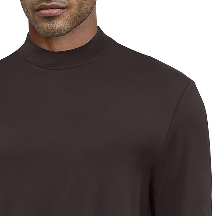 Men's Fashion Shirts Long Sleeve Mock Turtleneck T-Shirts Casual Thermal Undershirt Tops