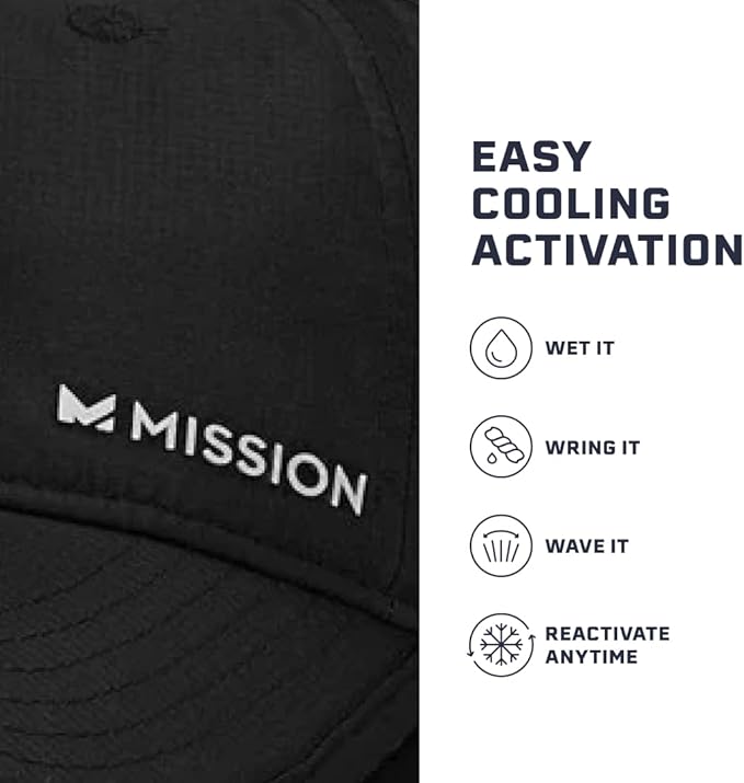 MISSION Cooling UPF Performance Hat - Unisex One Size Cap for Workouts, Golf & Running - Sweat & Water Activated Technology