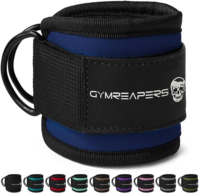 Gymreapers Ankle Straps For Cable Machine Kickbacks, Glute Workouts, Lower Body Exercises - Adjustable Leg Straps with Neoprene Padding
