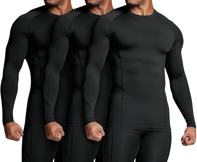 ATHLIO Men's UPF 50+ Long Sleeve Compression Shirts, Water Sports Rash Guard Base Layer, Athletic Workout Shirt