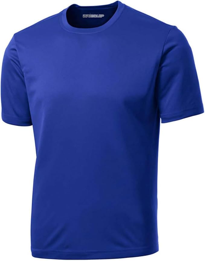 DRIEQUIP Men's Big & Tall Short Sleeve Moisture Wicking Athletic T-Shirts