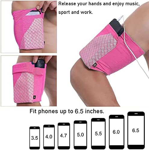 Universal Sports Armband for All Phones. Cell Phone Armband for Running, Fitness and Gym Workouts (iPhone X/8/7/6/Plus,Samsung Galaxy S9/S8/S7/S6/Edge/Plus & LG, More) Pink, X-Large