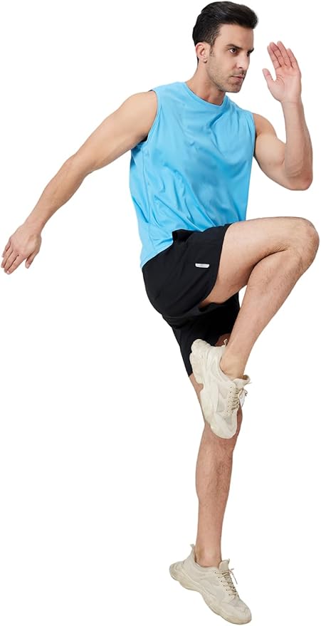 Men's Sleeveless UPF 50+ Swim Shirts Quick Dry Workout Tank Top UV Protection Running Gym Muscle T Shirts