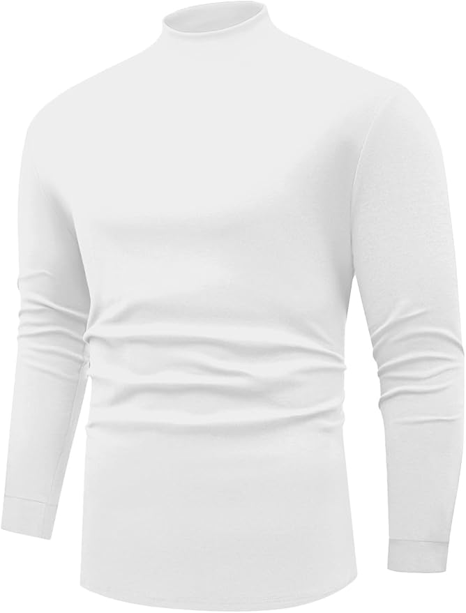 Sailwind Men's Mock Turtleneck Long Sleeve Shirt Cotton Basic Thermal Undershirt Lightweight Pullover
