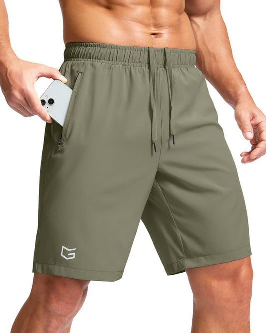 G Gradual Men's Athletic Running Shorts with Zipper Pockets Quick Dry 7"/ 5"/ 9" Workout Gym Shorts for Basketball Hiking