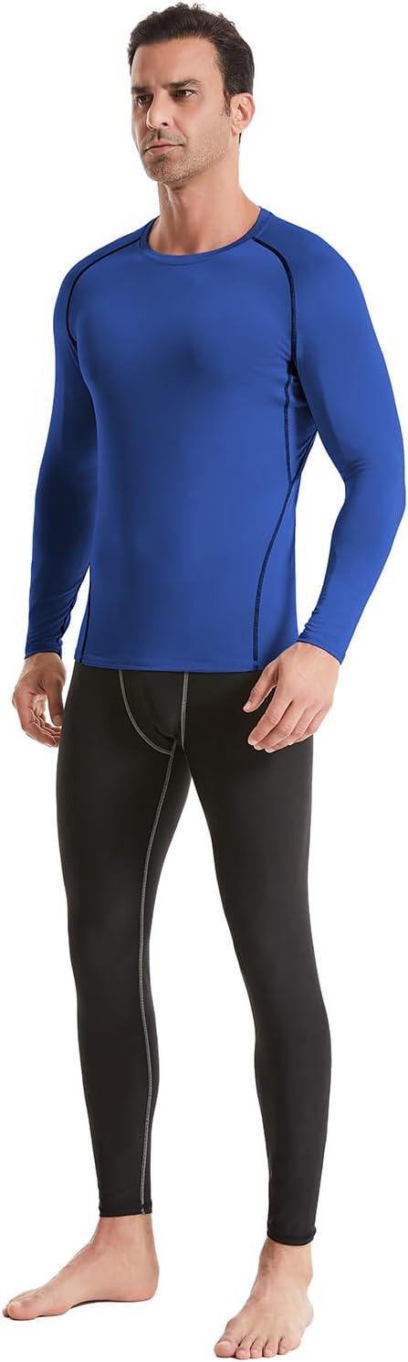 5,6 Pack Men's Compression Shirts Long Sleeve Rash Guard Workout Undershirt Base Layer Athletic Shirt
