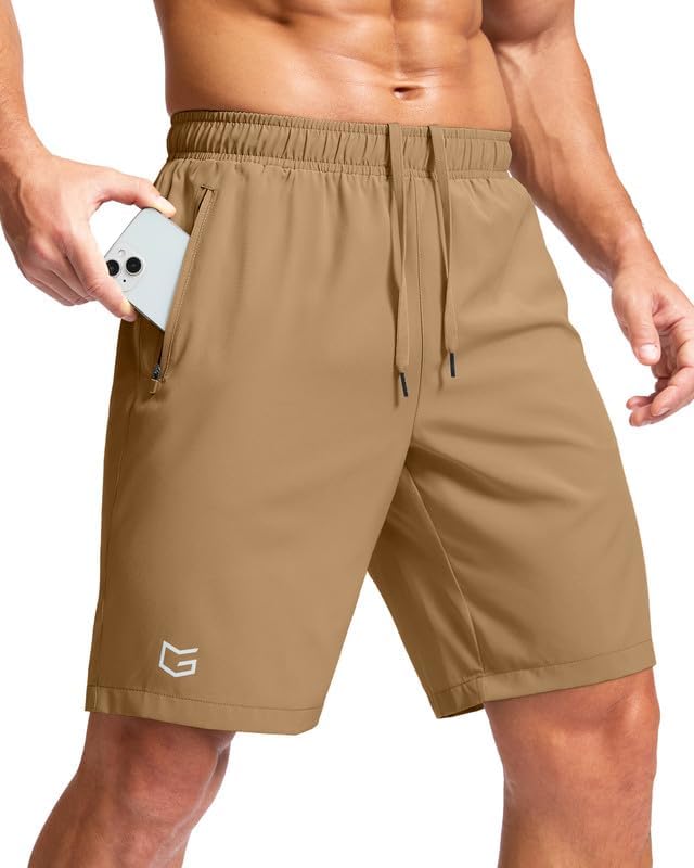 G Gradual Men's Athletic Running Shorts with Zipper Pockets Quick Dry 7"/ 5"/ 9" Workout Gym Shorts for Basketball Hiking