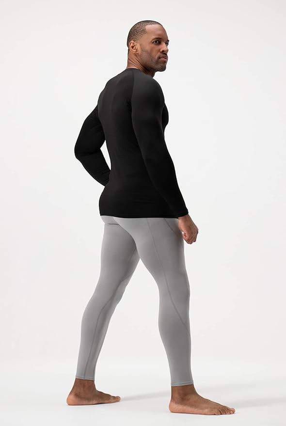 DEVOPS 2 Pack Men's Thermal Long Sleeve Compression Shirts