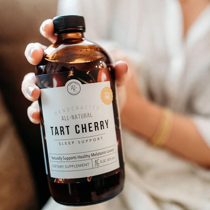 Rowe Casa Organics Tart Cherry Organic Sleep Support with Valerian Root, Supports Sleep Cycle Regulation and Muscle Recovery (16 Fl Ounces)