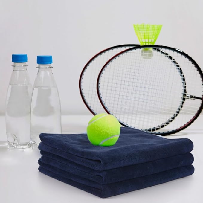 SINLAND Microfiber Gym Towels Sports Fitness Workout Sweat Towel Super Soft and Absorbent 3 Pack 16 Inch X 32 Inch