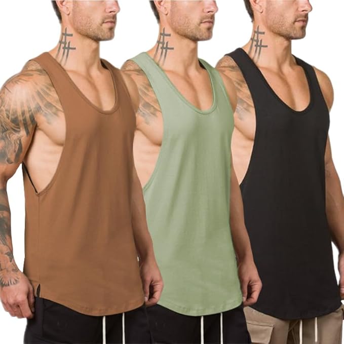 Muscle Killer Men's Muscle Gym Workout Stringer Tank Tops Bodybuilding Fitness T-Shirts 1/2/3 Pack