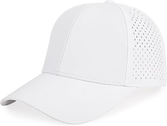 Quick Dry Baseball Cap Curved Brim Snapback Hat Laser Cut Mesh Ball Cap Golf Ball Cap for Men Women