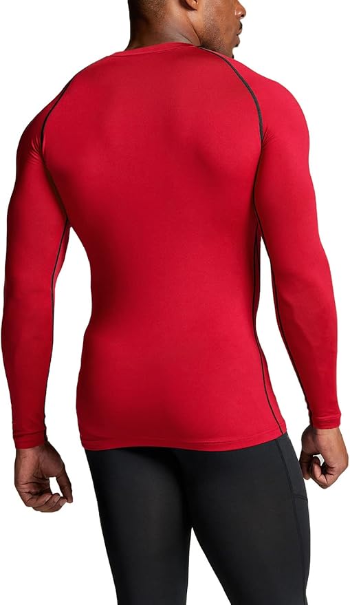 TSLA Men's UPF 50+ Compression Shirts, Cool Dry Long Sleeve Athletic Tops, Sports Baselayer Workout Shirt